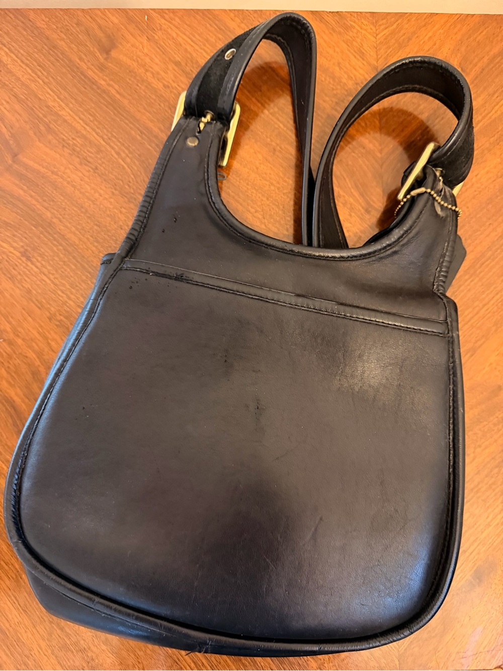 Coach Black Leather Shoulder Hobo with Gold-Tone Hardware - Picture 2 of 5